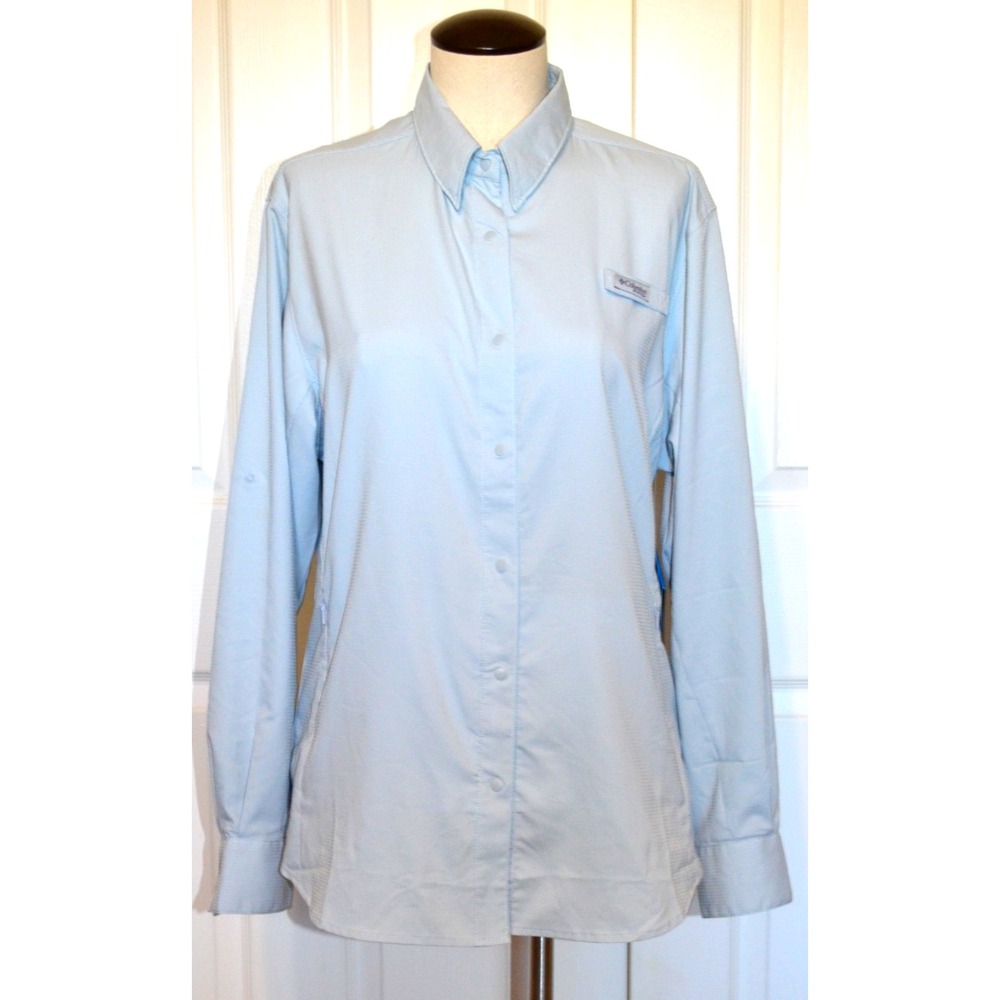 Columbia PFG‎ Tamiami II Shirt Womens XL Blue Omni-Shade Fishing Outdoors NWT's